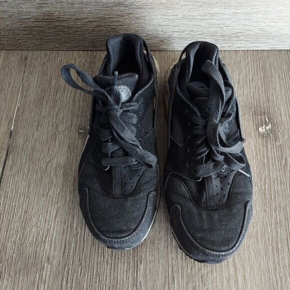 Nike Air Huarache Run Womens 859429-007 Black Suede & Denim Running Shoes 6.5 - Picture 5 of 8